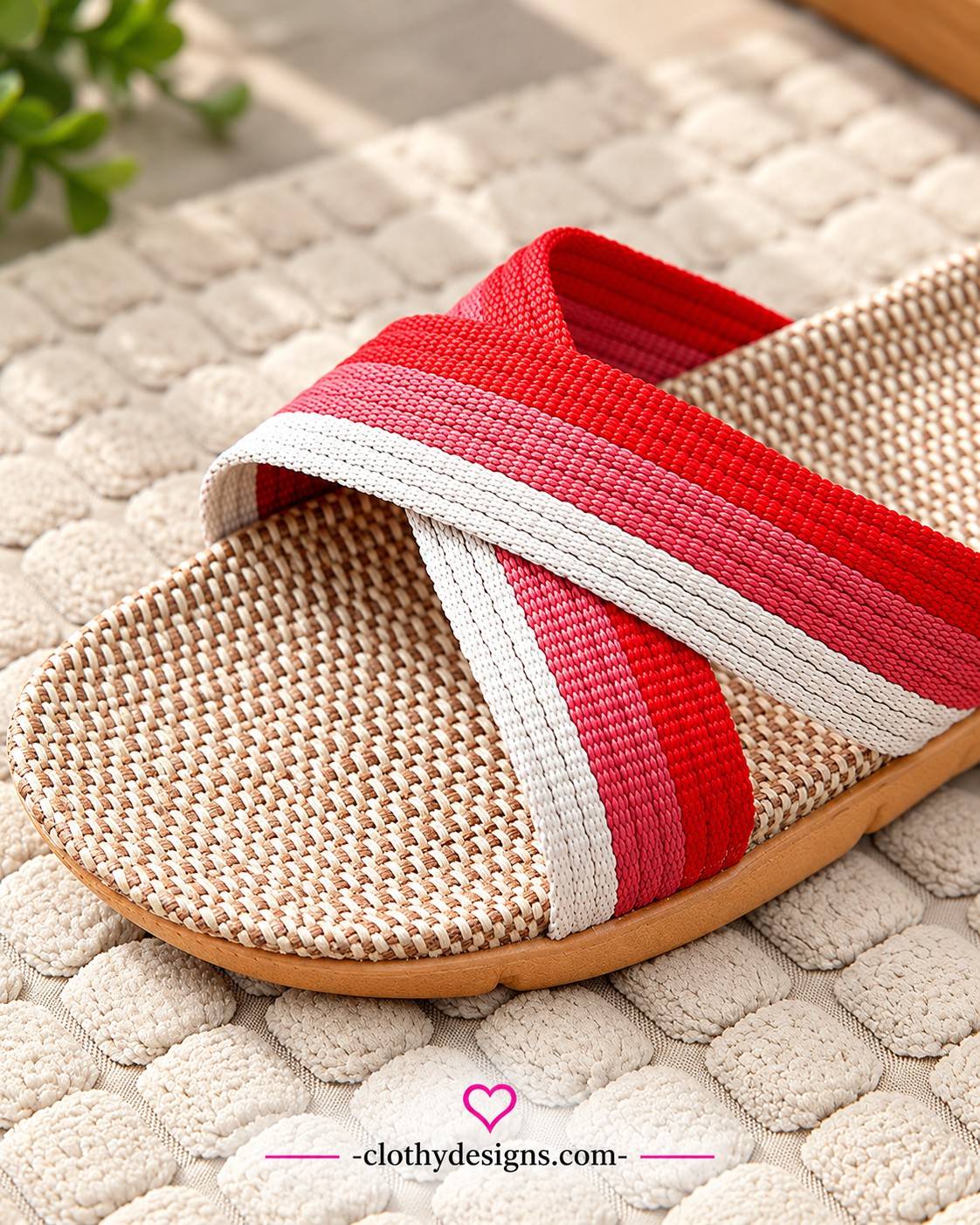Women’s Linen House Slippers – Breathable Summer Indoor Slides with Anti-Slip Soles